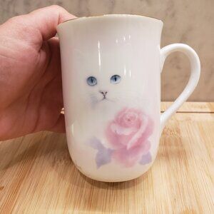 Otagiri Japan White Cat Mug Designed by Bob Harrison